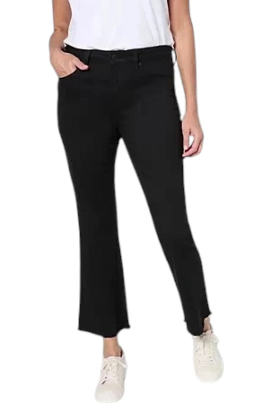 Belle by Kim Gravel Women's TripleLuxe Twill Ankle Flare Jean Black - Tall